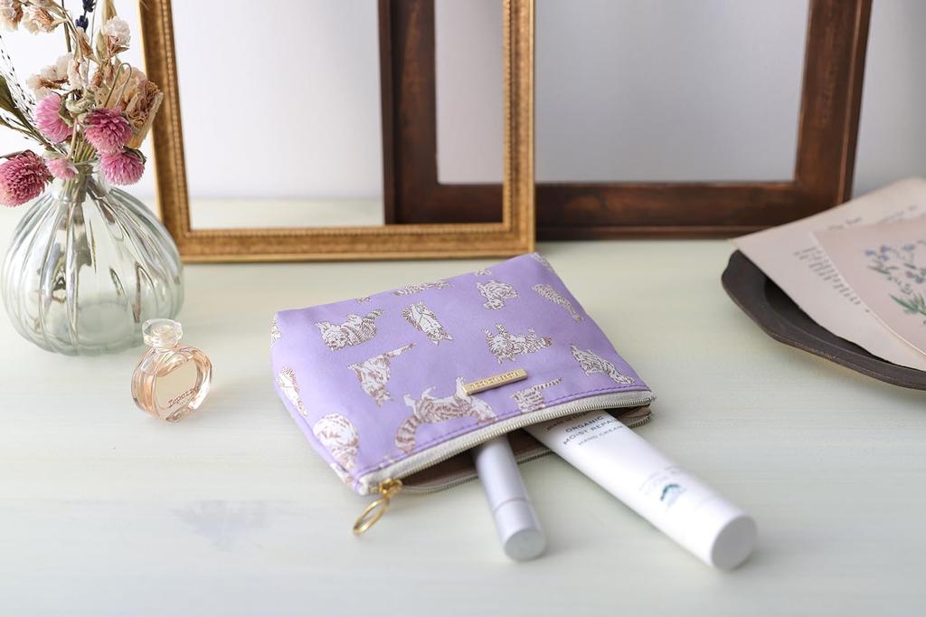 DDintex FLORET LONDON BASIC Pouch, Miao Lavender, 15 x 10.5 x 4.5cm [Liberty Print]