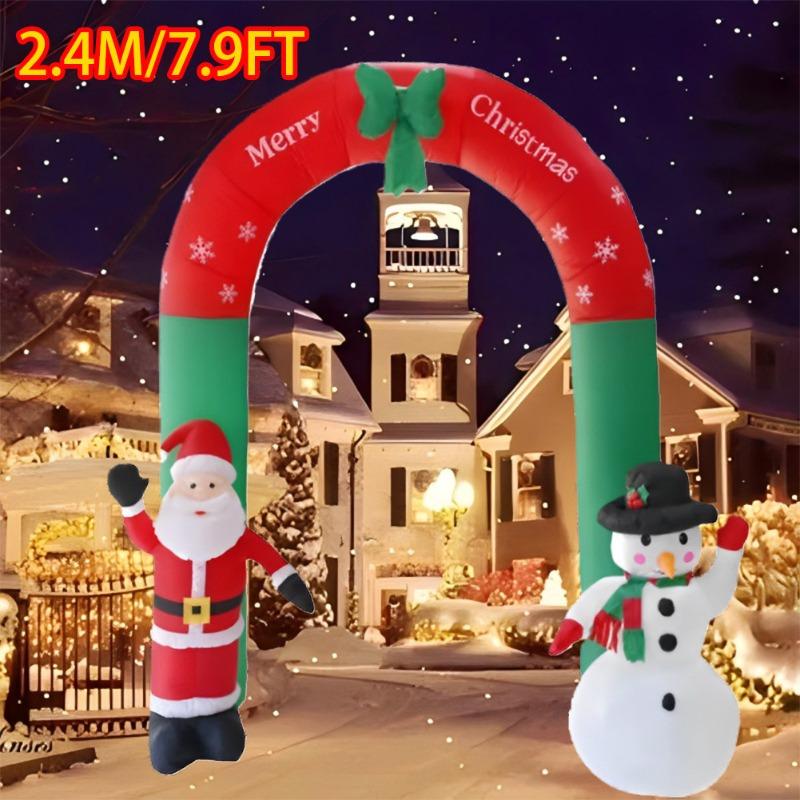 

Inflatable Toy Santa Sonwman Archway Christmas Inflatable Model Luminous Inflatable Model Christmas Atmosphere Decoration Model EU Plug