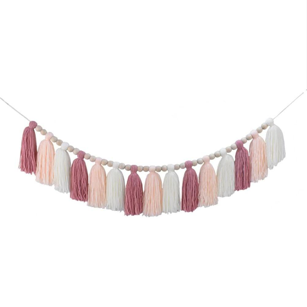 

Boho Wall Tassel Garland Hanging Living Room Bathroom Bedroom Classroom Office Nursery Home Decor Christmas Decoration Gift