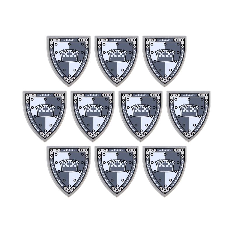 MOC Medieval Military Castle Weapon Roman Knight Helmet Shield Accessories Building Blocks Green Dragon Lion Crusader Bricks Toy