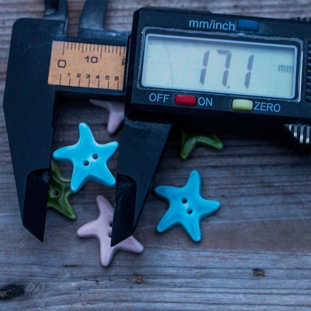 Handmade Ocean Style Ceramic Starfish Buttons - Colorful Clothing Accessories