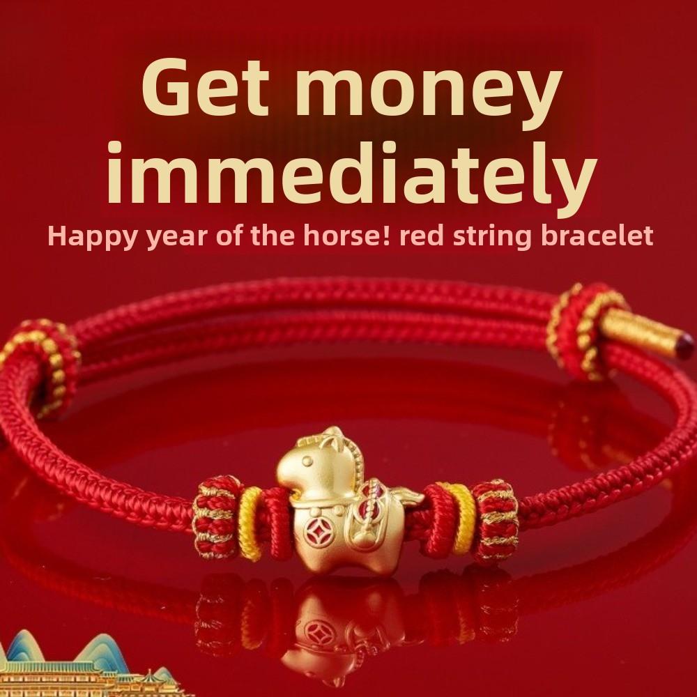 Zodiac Horse Horse Year Bracelet Hand-woven New Year Hand Rope Fortune Bracelet  Spring Festival