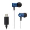 RADIUS Earphones with Remote and Blue HP-NEL21C USB-C Type-C In-Ear Mic, Hands-Free,