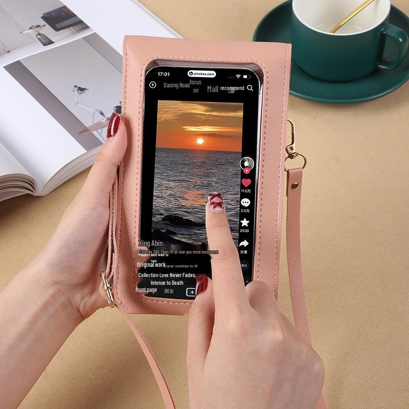 2026 Women's Compact Printed Phone Crossbody Bag with Touchscreen & Charging Port