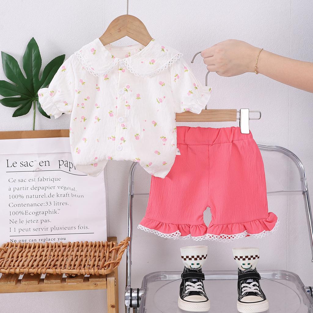 New Summer Baby Girl Clothes Suit Children Fashion Cute T-Shirt Shorts 2Pcs/Sets Toddler Casual Costume Infant Kids Tracksuits
