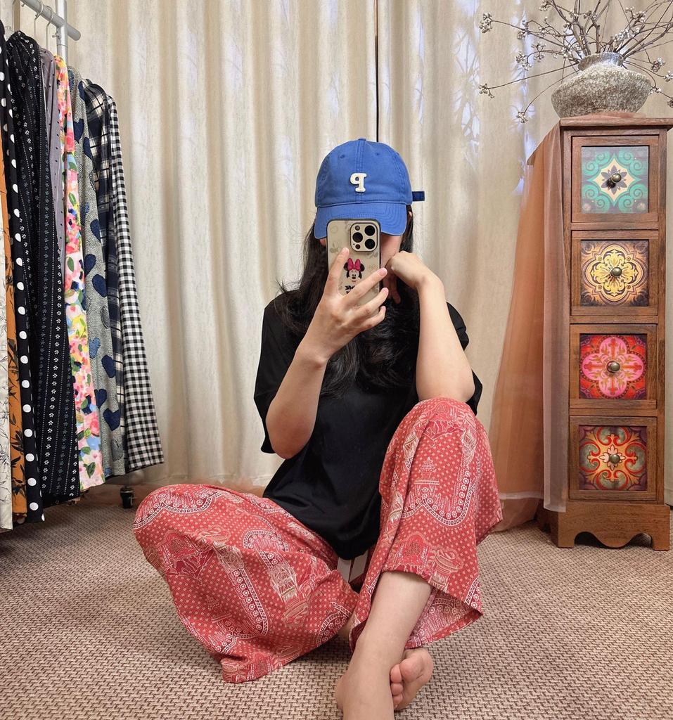 Three Sizes Women's Cotton Silk Wide-Leg Rayon Pants - Spring/Summer Breathable, Plus Size Casual Home Sleepwear