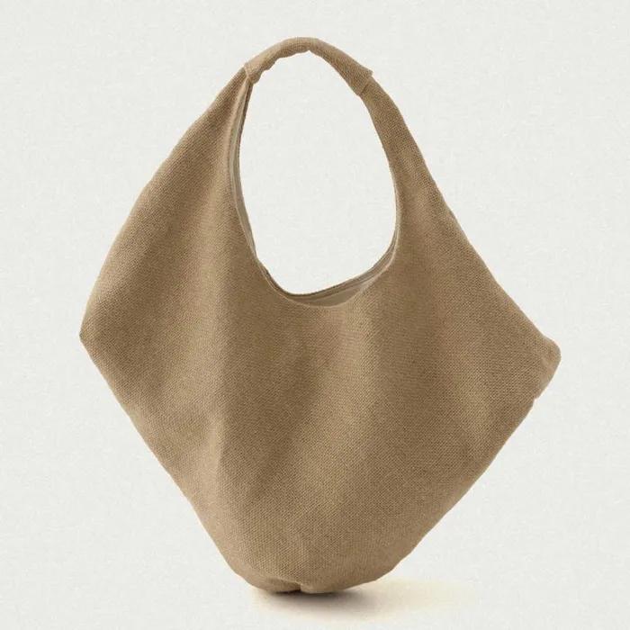 Oversized Hemp Shoulder Bag - Ivory