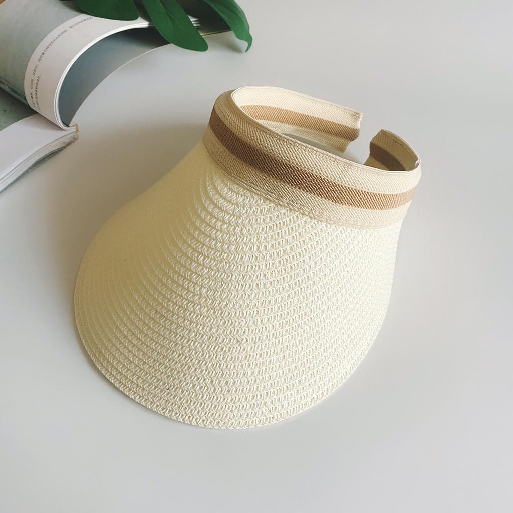 Cycling Caps Wide Straw Visors Sun Visor Hats For Women Foldable Beach Visors Summer Roll Up Ponytail Beach Camping Photo Hat