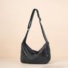 Fashionable Top Layer Crystal Tire Leather With Waterproof Cloth Underarm Hobo Bag Versatile Single Shoulder Crossbody