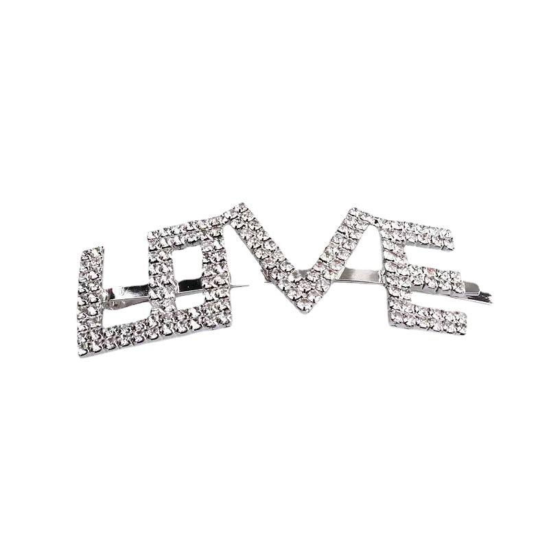 Exaggerated Rhinestone Letter Hair Clip - Simple, Fashionable, Versatile Style