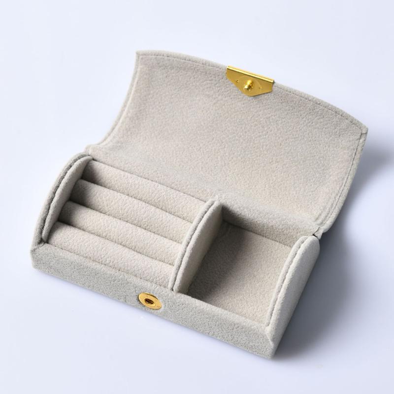 Kleine Schmuckaufbewahrungsbox Tragbar Reise Einfach Samt Ring Halskette Ohrringe Aufbewahrungsbox Reise Organizer Display Geschenkbox Neu