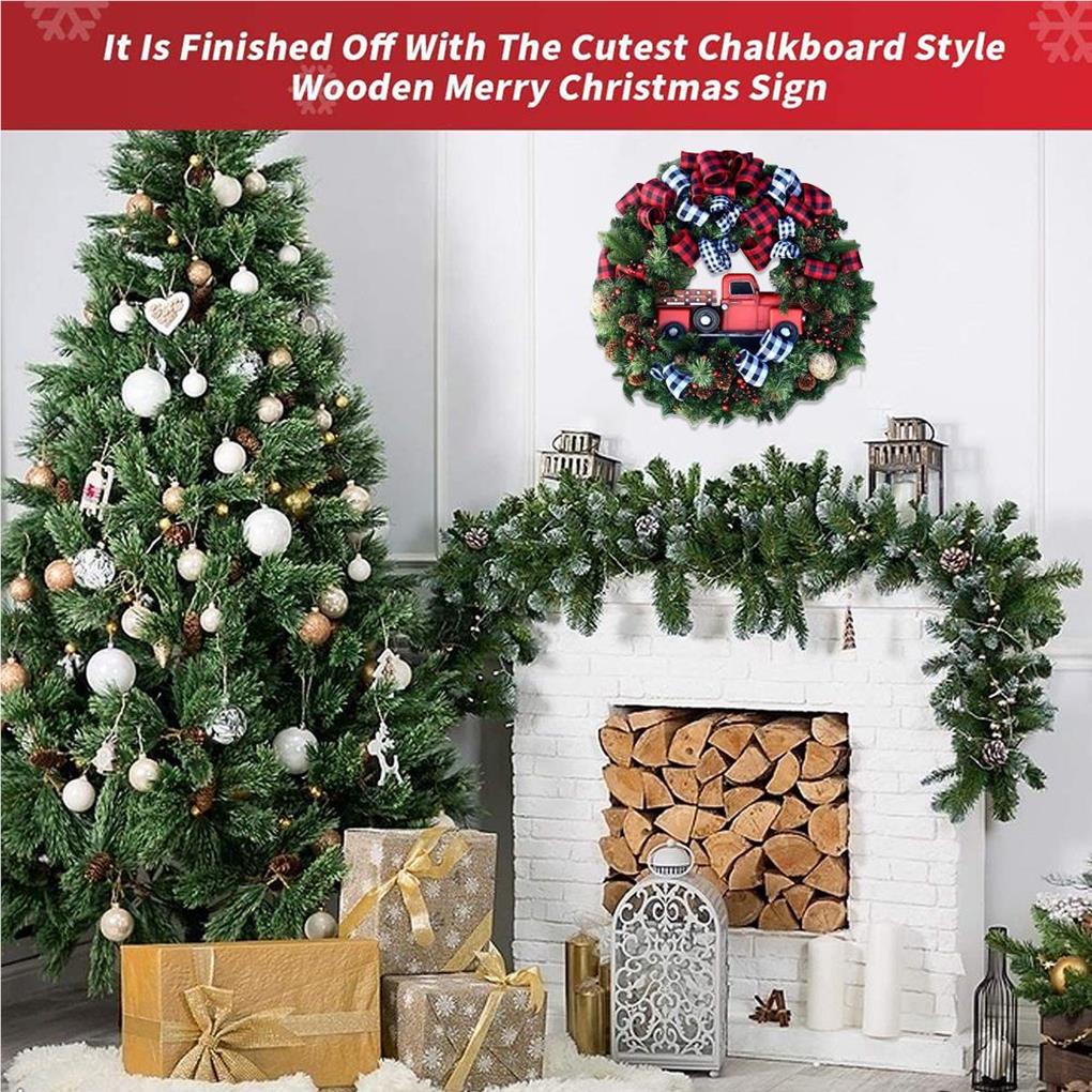 Christmas Wreath Ornaments Interesting Window Door DIY Scene Layout Simulation Pine Hanging Decoration Holiday Pendant Prop