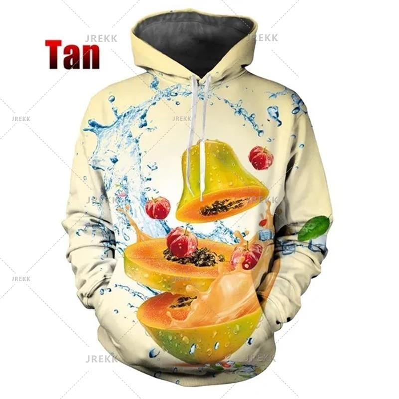 New Fashion Autumn And Winter Sweatshirts Pullover 3d Fruit Print Hoodie Men Unisex Cool Fashion Long-sleeved Hoodies Top
