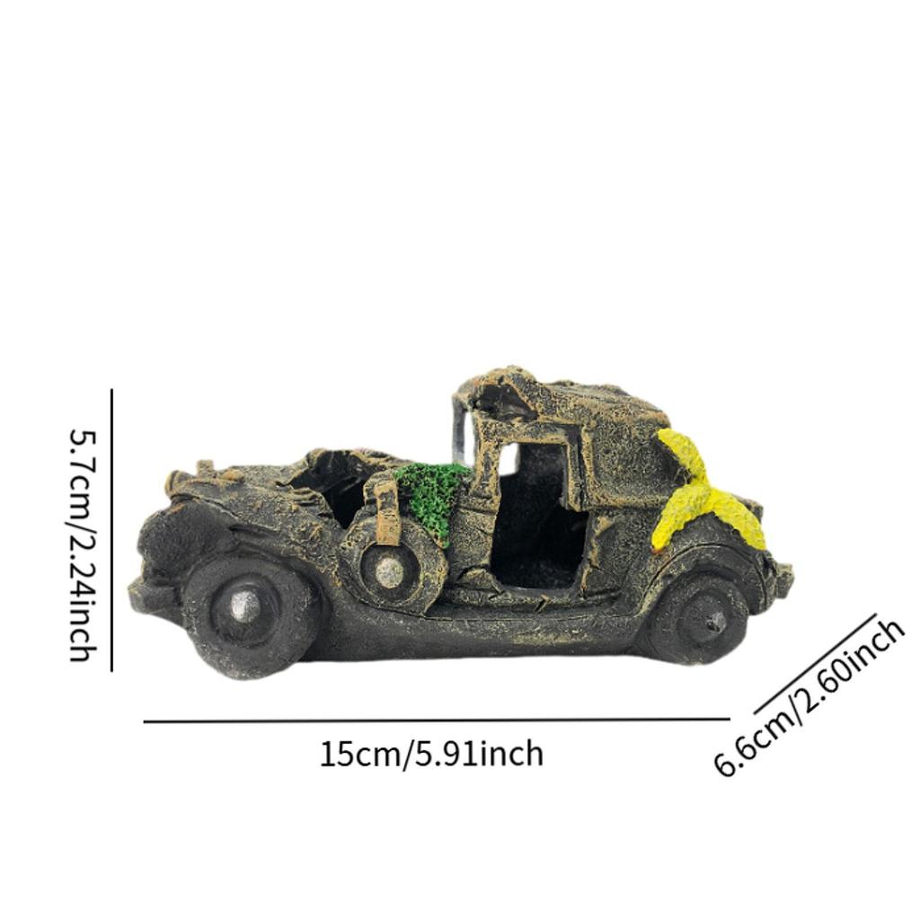 Resin Auto Wreck Aquarium Decoration for and Fresh Water Crustaceans