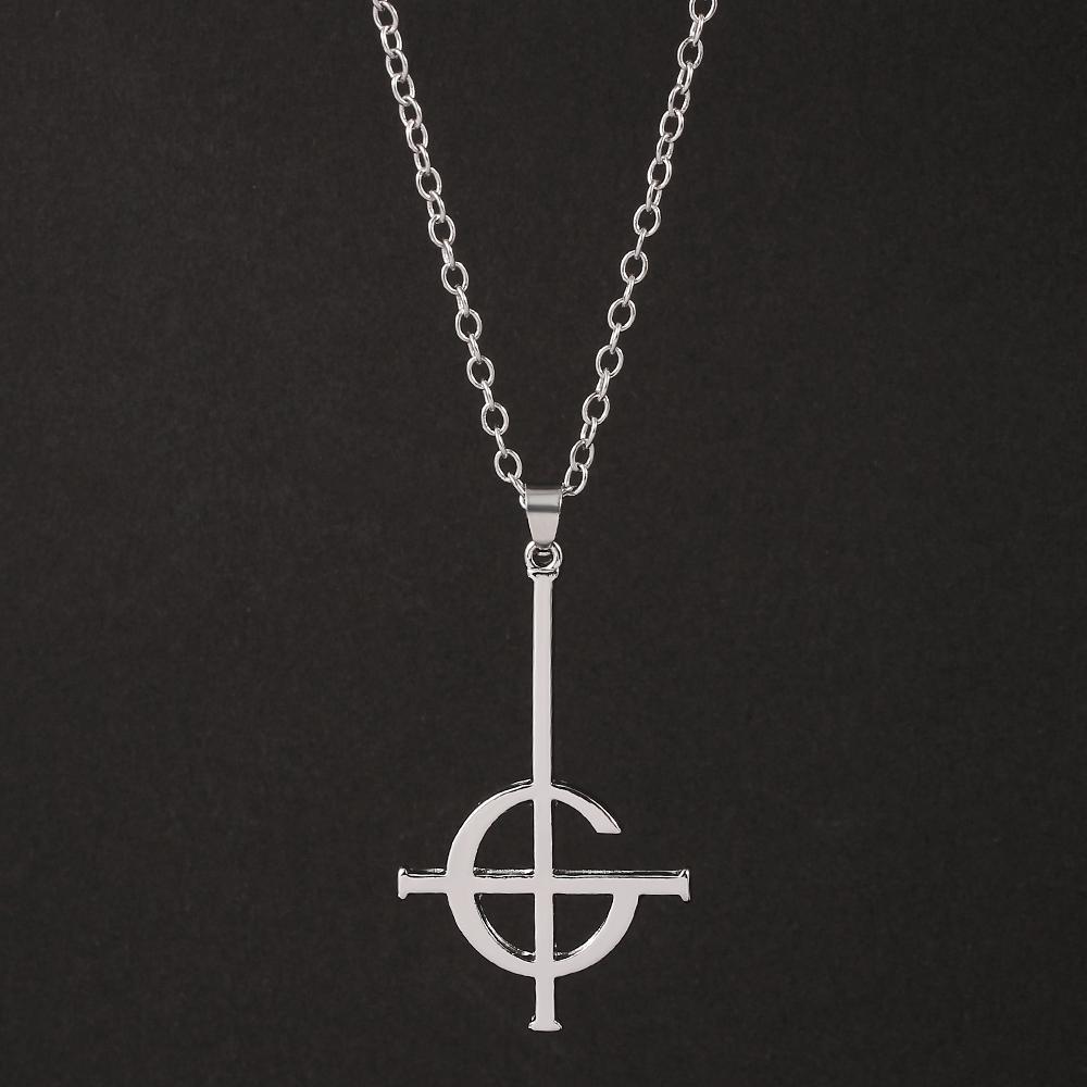 Mysterious Cross Ghost Destiny's Gate Key Pendant Necklace Punk Cross Ghoul Chain Ghost Band Grucifix Pope Emeritus Jewelry Gift