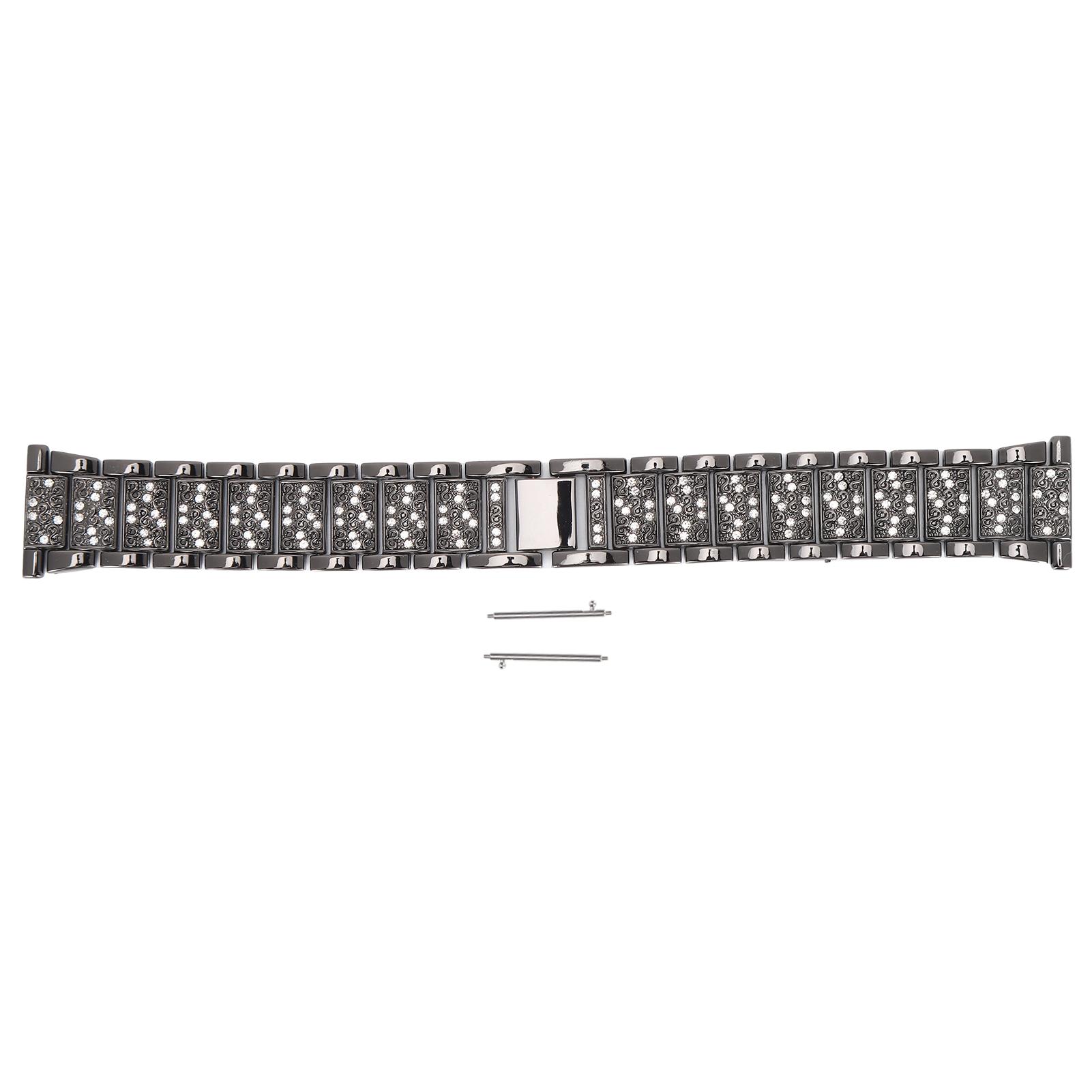 Watch Strap Metal Replacement Band with Rhinestone Compatible for 2mm