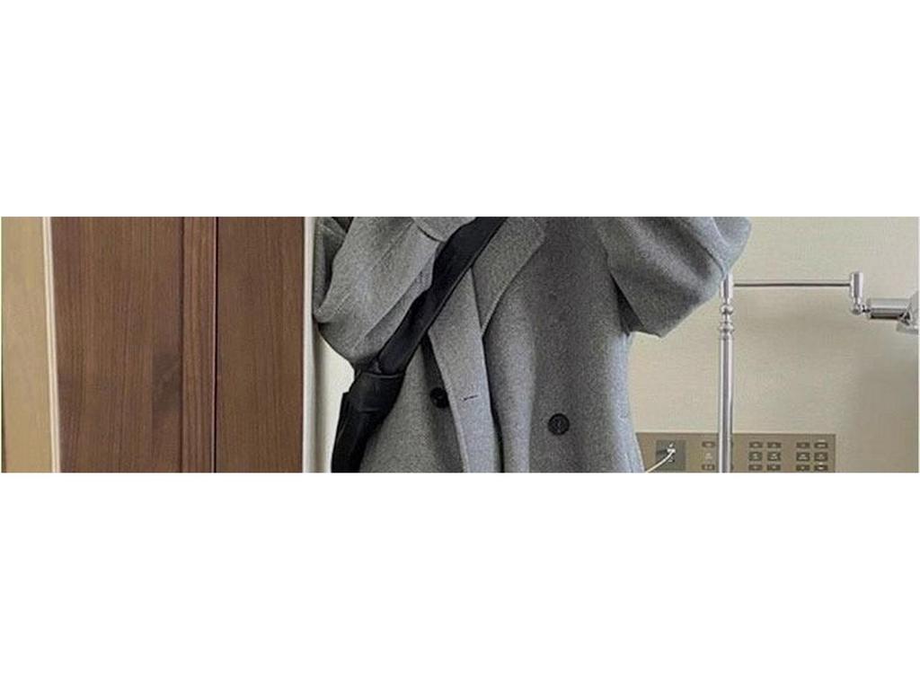 Korean Style Women's Mid-Length Wool Coat: 2024 Autumn/Winter Slimming Fashion