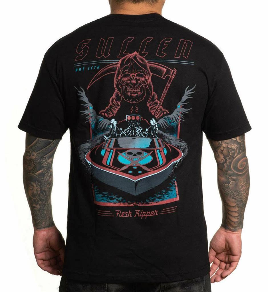 Мужская футболка Sullen Art Flesh Rippers Grim Reaper Tattoo Premium Новые поступления Весна/Лето Обычный крой Повседневная S разноцветный