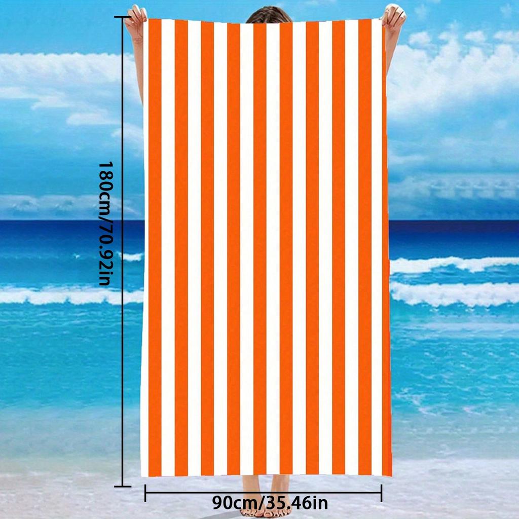 Asciugamano da Spiaggia a Strisce Bianche e Blu - Poliestere Assorbente ad Asciugatura Rapida per Spiaggia e Piscina, Morbido e Leggero