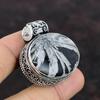 Chrysanthemum Pendant Real Gemstone Pendant Handmade Pendant 925 Sterling Silver Pendant Chrysanthemum Jewelry Vintage Pendant Gift For Wife