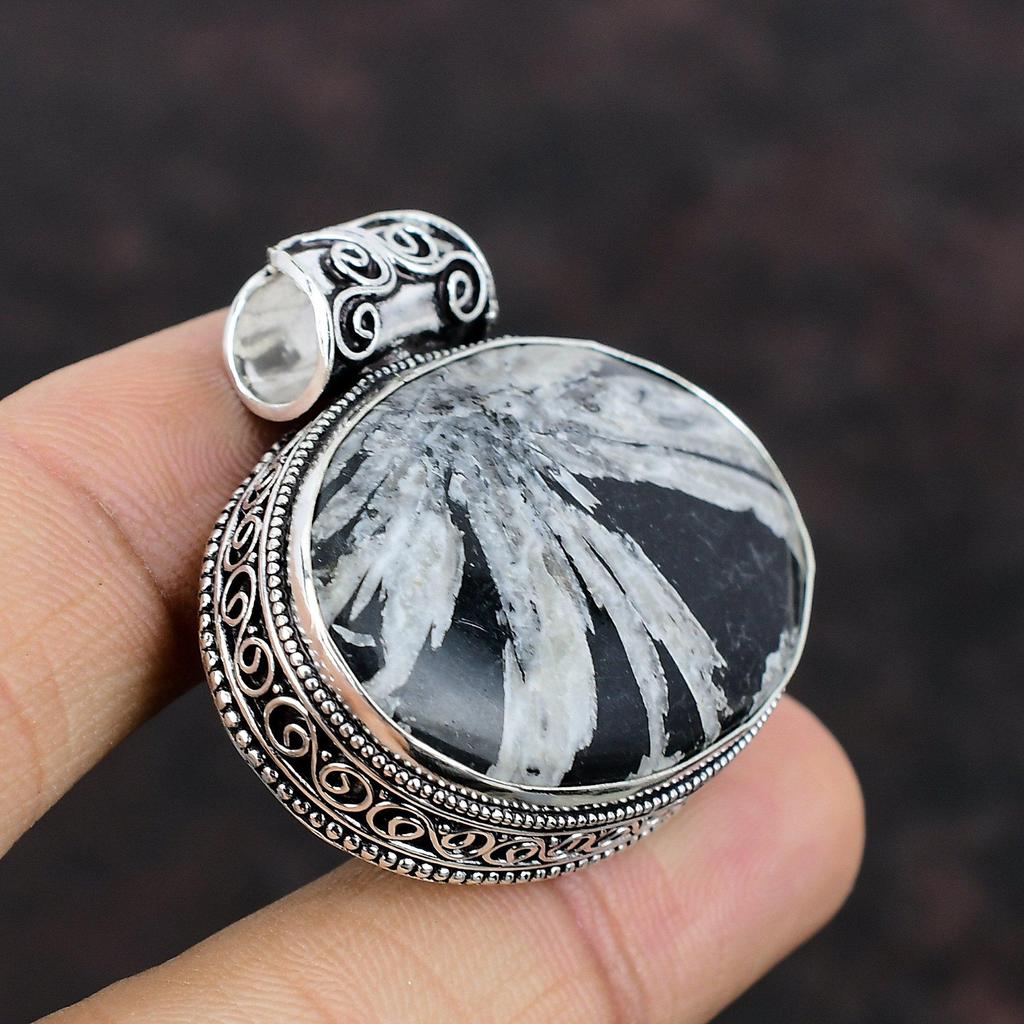 Chrysanthemum Pendant Real Gemstone Pendant Handmade Pendant 925 Sterling Silver Pendant Chrysanthemum Jewelry Vintage Pendant Gift For Wife