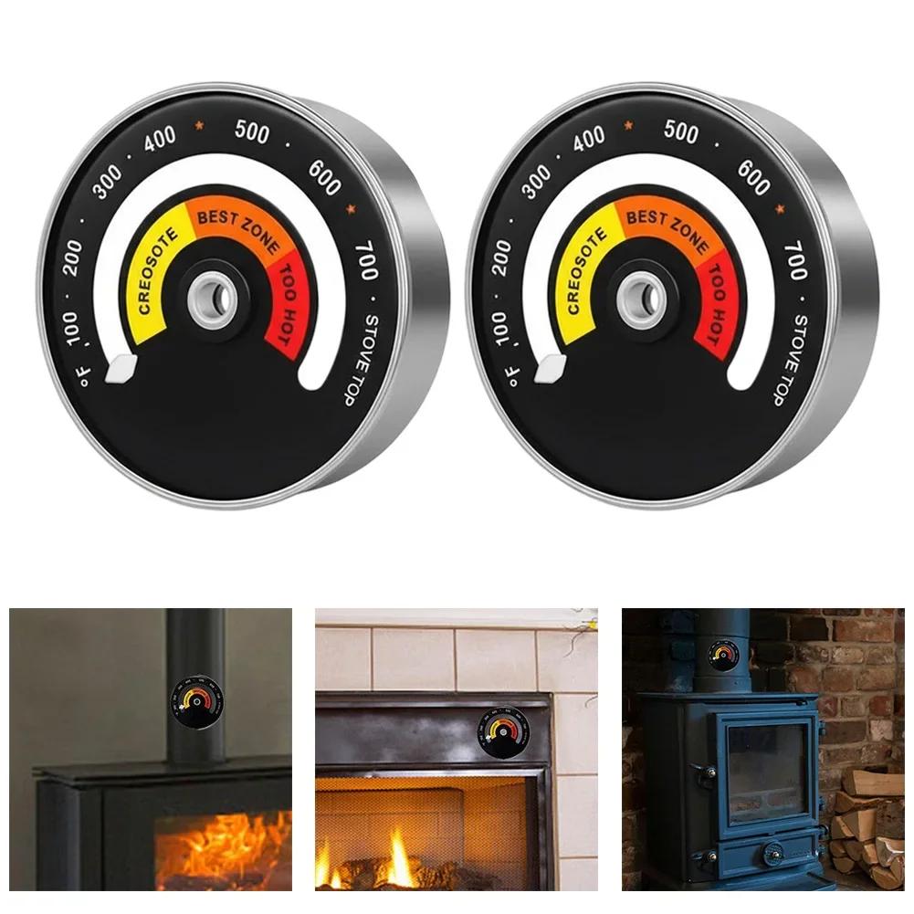 Magnetic Oven Thermometers Pack of 2 for Fireplace Stove and Wood Burner with Large Bimetal Sensor for Accurate Reading