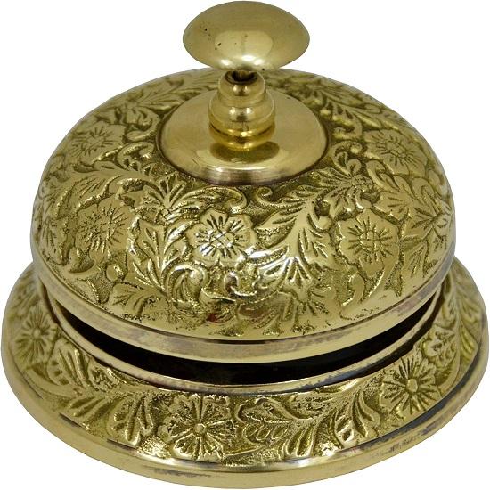 Brass Ornate Service Desk Bell Hotel Counter Bell - 9.525 Cm ( 3.75 Inche )