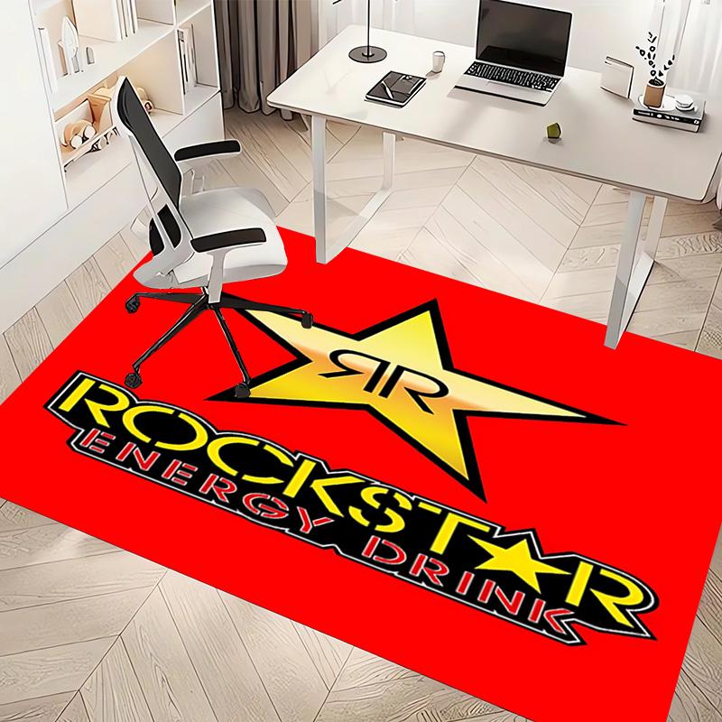 1pc Rockstar Energy Print Area Rug - Soft, Washable Non-Slip Indoor Mat, Living Room, Home Office Decorative Rug,Office Decorative