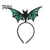Halloween Photo Booth Props Bat Headband, Felt Glitter Hairband Bling Texture Hair Hoop for Costume, Festival Masquerade Party Prop Headband