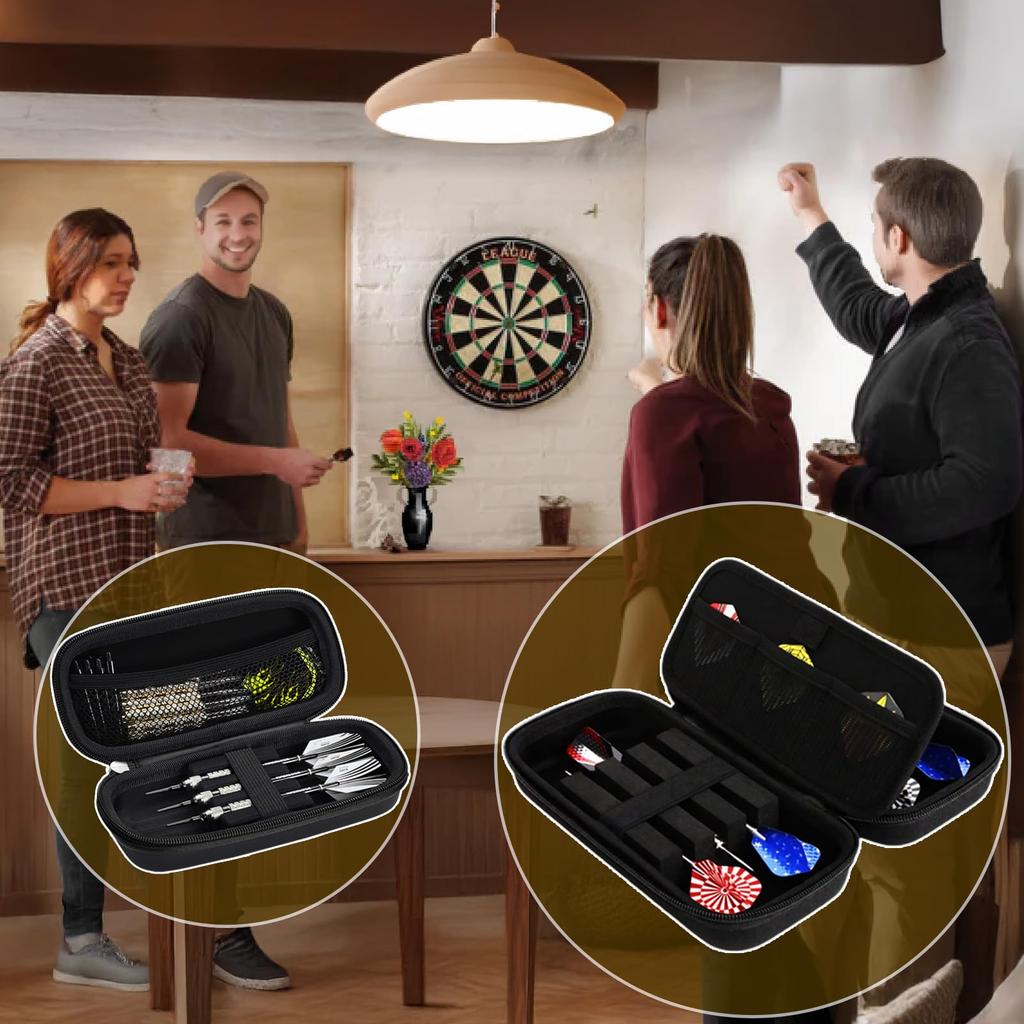 Mocamoro Darts Case for Darts EVA Shockproof Carrying Case for 3 Darts Gray 3-16