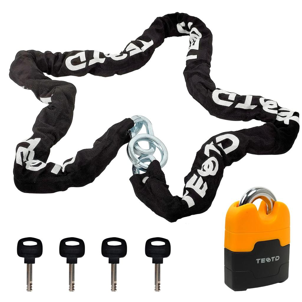 TEOOTD Bike Extra Thick Chain Highly Padlock Peace of Comes with 4 4 Types Lock, Lock, Cut-Resistant, Included, Bicycle, Moped, Anti-Theft, Durable,