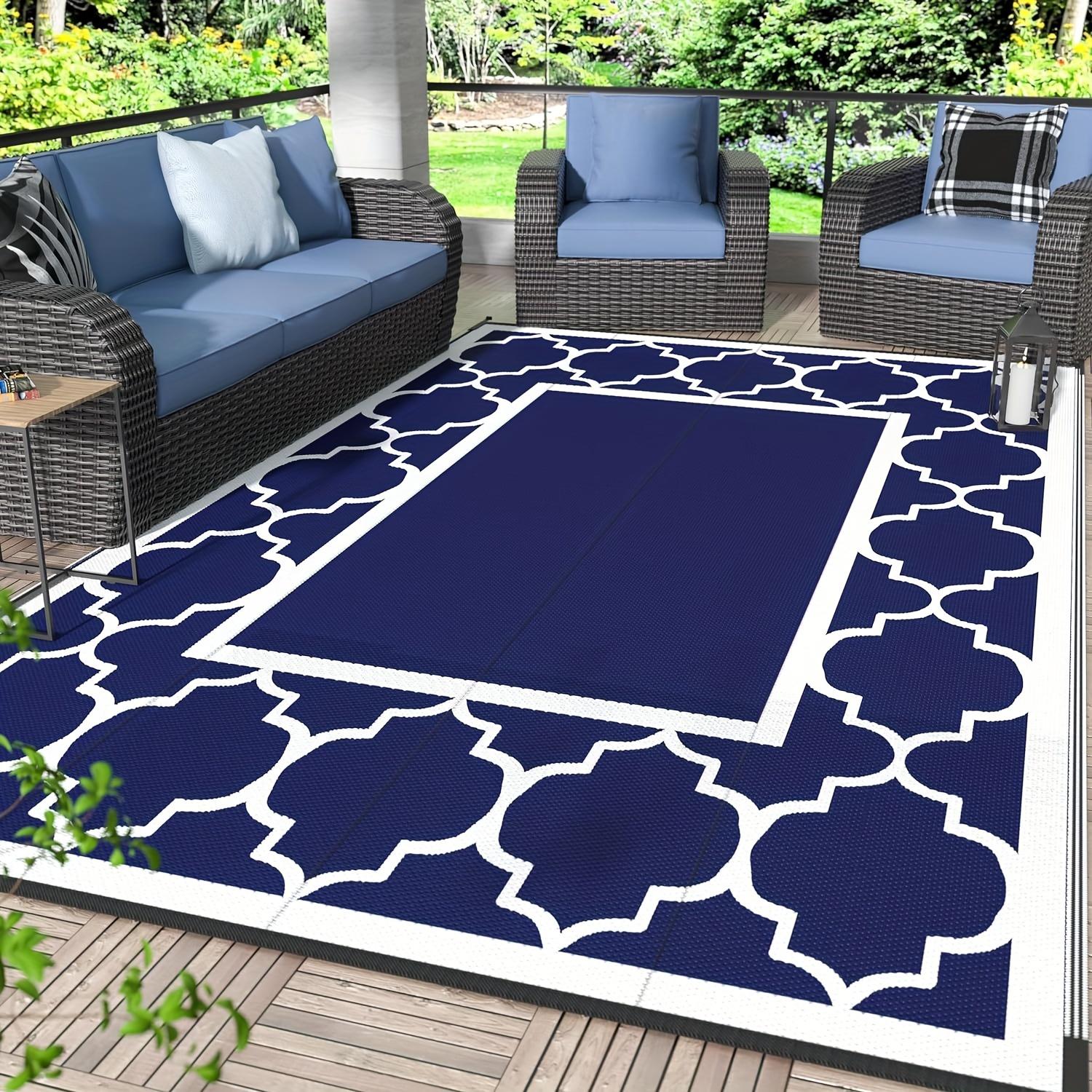 

Outdoor Rug for Patio Clearance, Waterproof Large Mat, Reversible Plastic Camping Rugs, Porch, Deck, Camper, Balcony, Backyard 40cm x 60cm