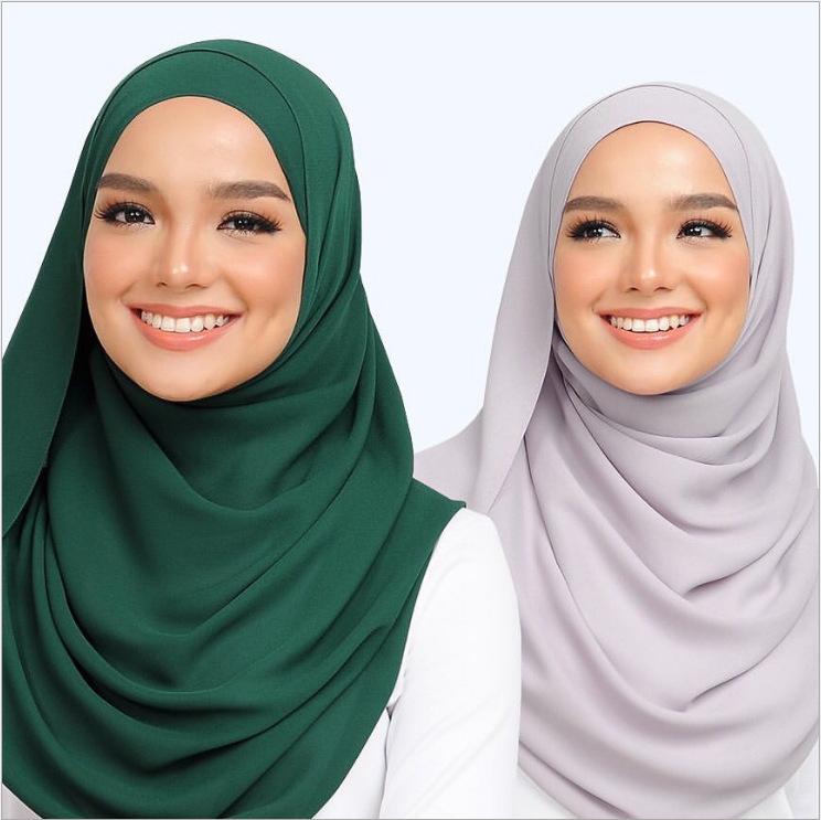 Ethnische Perlen Chiffon Bubble Kopftuch - Malaysia Schalkollektion
