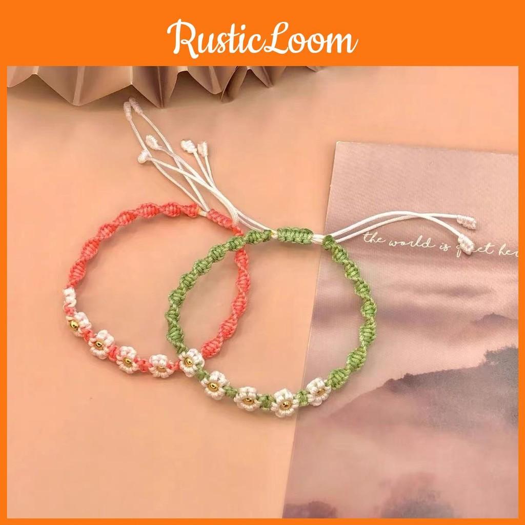 Delicate Handwoven Daisy Bracelet Unisex Retro Style Perfect Couples For
