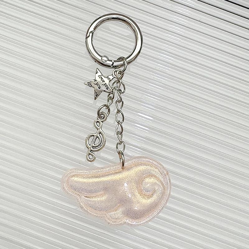 1 Stück Engelsflügel Design Süßer Stil Taschenanhänger Lieblicher Handy-Anhänger DIY Zubehör Schlüsselanhänger Airpods Anhänger Mehrfarbig