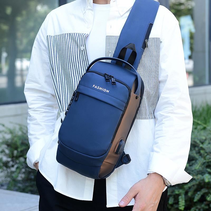 Multifunktionale Diebstahlschutz USB Schulter Crossbody Tasche Reise Sling Rucksack Messenger Tasche Brusttasche Männlich Luxusmarke Herren