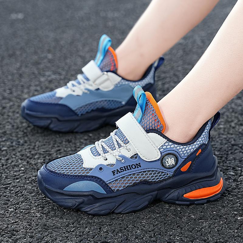 Sommer Jungen/Mädchen Hohl Mesh Fliegen Woven Velcro Ultraleicht Kinder Casual Sneakers