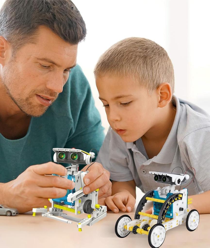 YIK TUNG Solar Robot Craft 13 Types of Assembly Science Independent Various Play Christmas Learning Christmas Emotional DIY Choice of Toys Kit,