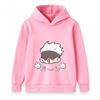Kids Boys Girls Pullover Hoodie, Cute Cartoon White Hair Anime Character Printed Casual Long Sleeve Hooded Sweatshirt for Daily Wear