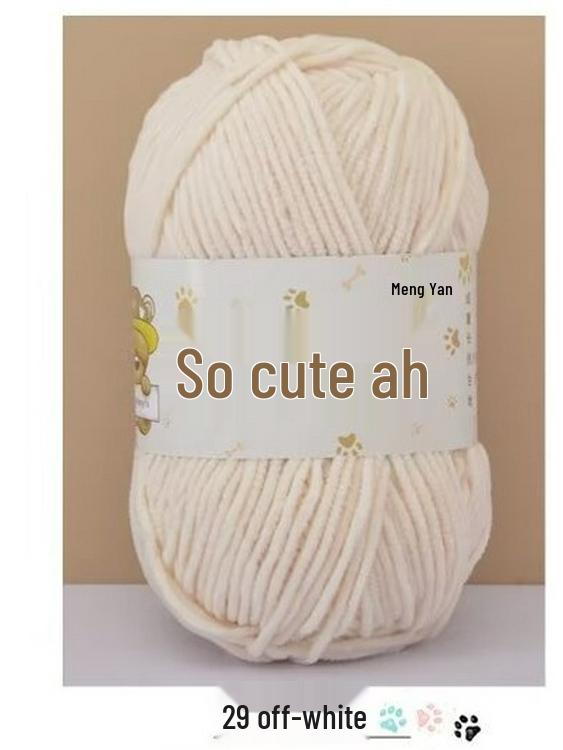 Chenille Crochet Yarn - Medium Thick Hand-Knitted for DIY Crafts & Dolls