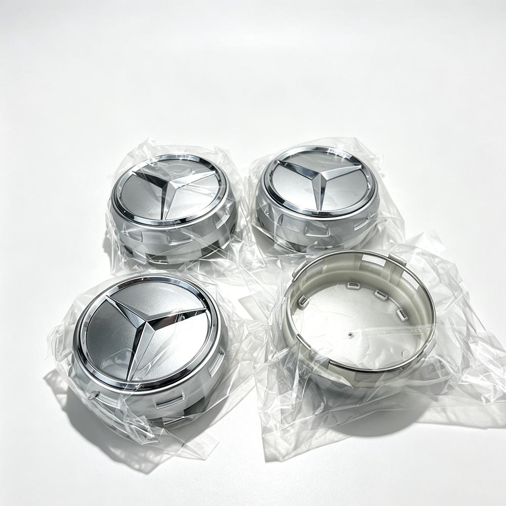 CRN1 4pcs 75mm Car silver Red Wheel Center Hub Caps For Mercedes Benz AMG W212 W205 W204 W211 W213 Accessories A0004000900
