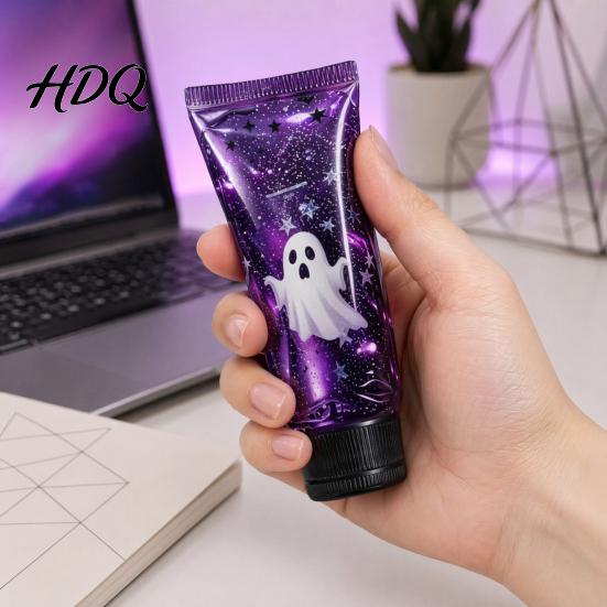 Non-Toxic Sensory Toy for Kids Ghost Toothpaste Squeeze Stress Ball Purple Glitter Flow Slow Rising Fun Halloween Decoration Fidget Toy Decompression