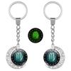 Luminous Zodiac Double-Sided Rotating Pendant Keychain for Couples - European & American Creative Design.
