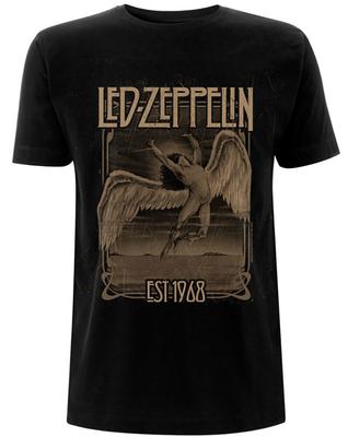Led Zeppelin Falling Faded Black Unisex חולצת טריקו
