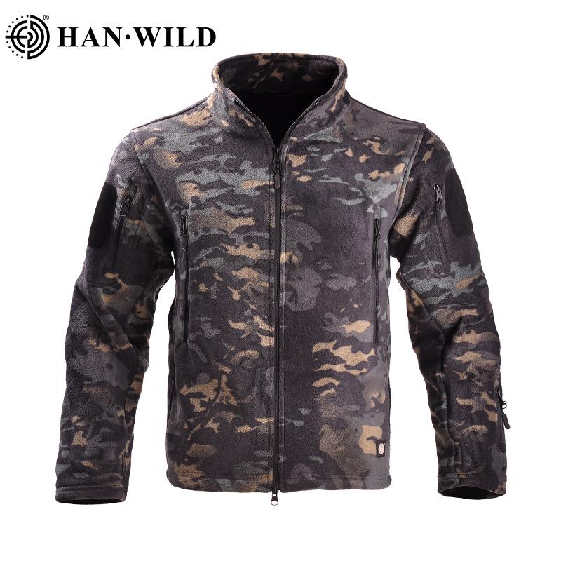 Hanye Men's Tactical Fleece Windbreaker with Stand-Up Collar for City Commuting