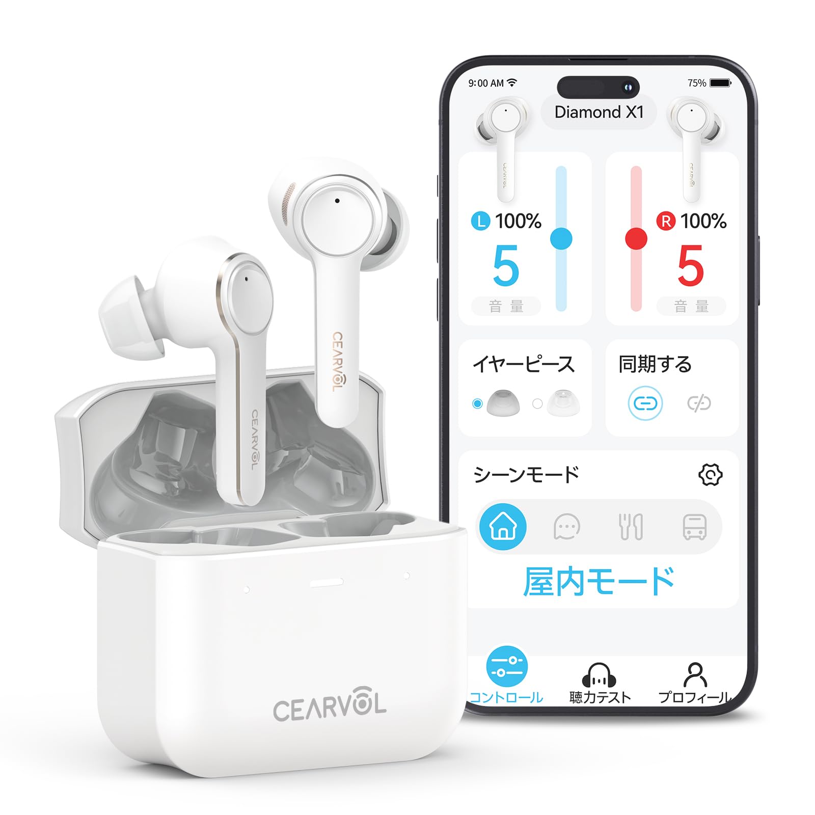 

[Cearvol] Diamond X1 Wireless Earphones White – earphones