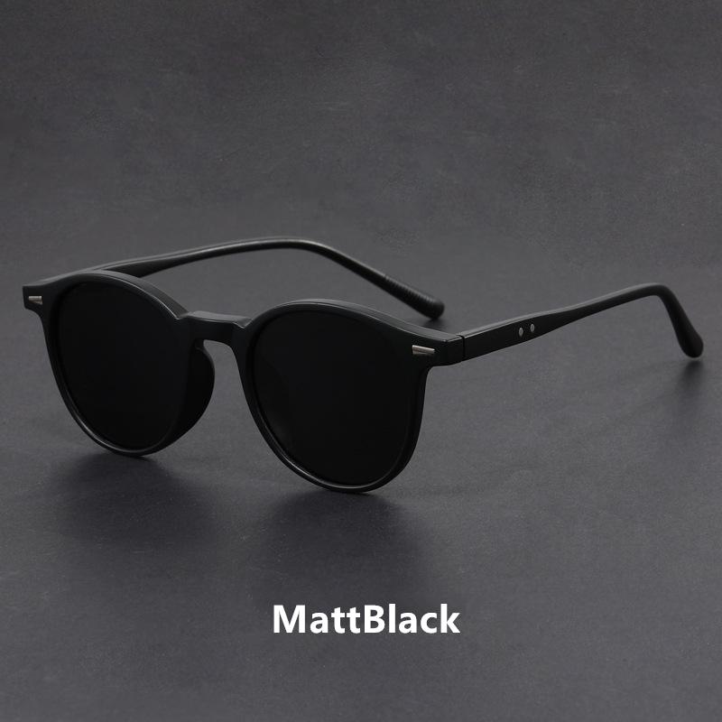 Fashion Sunglasses European and American Rivet Round Frame Korean Version Glasses Retro Square Sunglasses UV Protection