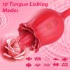 Powerful Rose Toy Dildo Thrusting Vibrator for Women Clitoris Sucker Stimulator Tongue Licking Adults Goods New Sex Toys Female