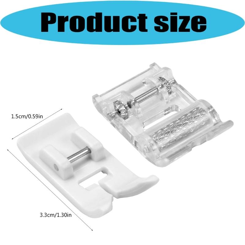 Leather Sewing Presser Feet Set for Home Machines, Wheel Foot and Smooth Foot Accessories for Coated Cloth Tasks and Fabric Control