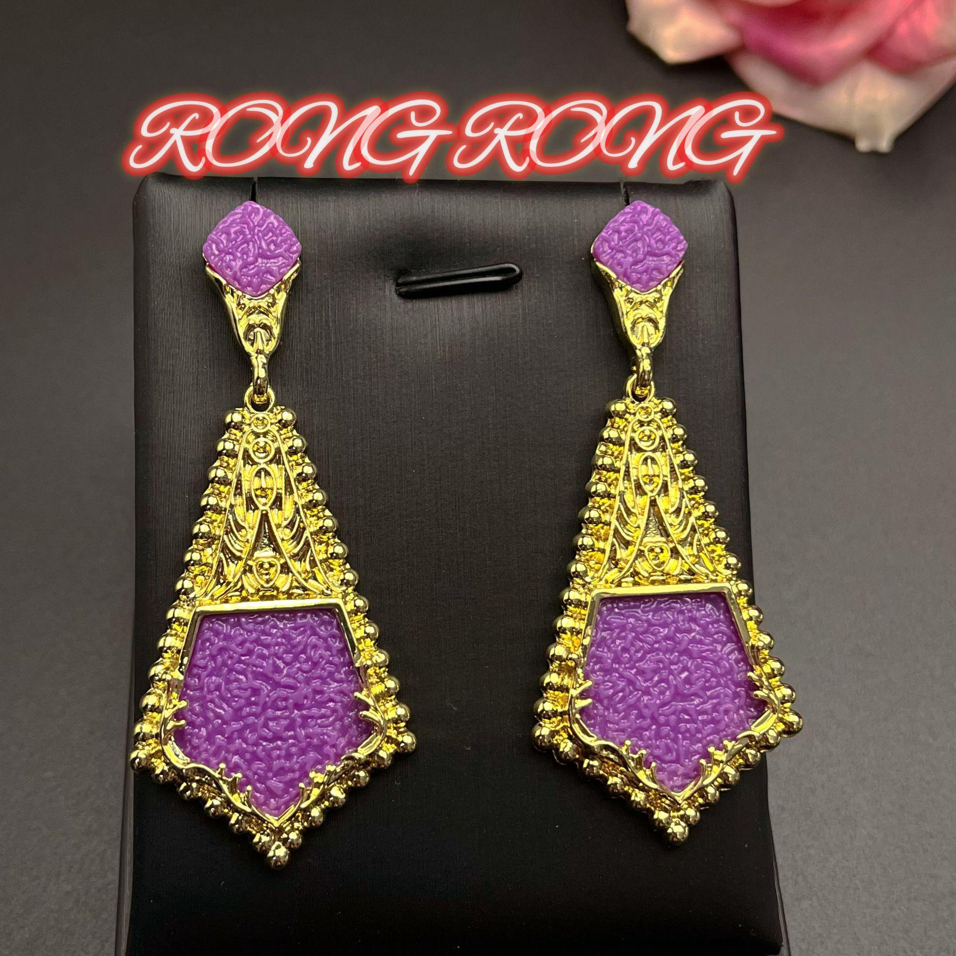 Western Antique Luxury Vintage Earrings Retro Heavy Industry Gold Exaggerated Personality